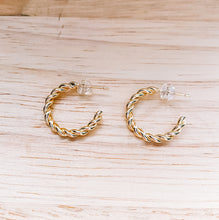Load image into Gallery viewer, Gold twisted hoops
